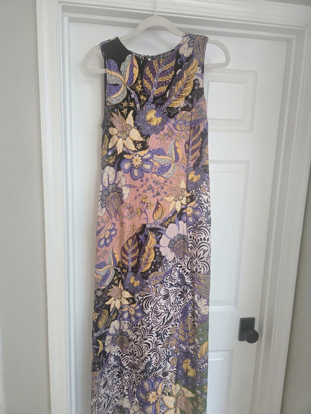 by Anthropologie Floral Paisley Maxi Dress in Purple, Pink & Yellow (Size XS)